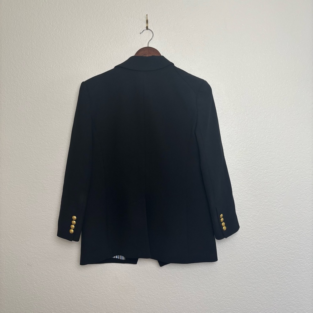 Veronica Beard Miller Dickey Jacket Black Double-Breasted with Gold Buttons - Picture 7 of 13